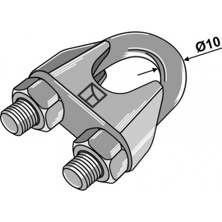 Collier de serrage pour câble métallique d'apré DIN 741 galvanisé